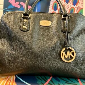 Vintage Michael Kors Black Satchel with Gold Accents